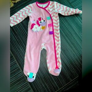 Baby girl unicorn pajamas pj pink unicorn size 9 months bright starts